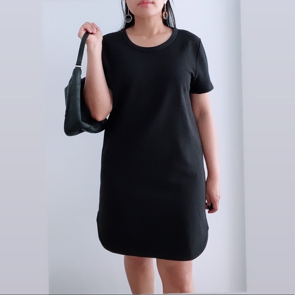 LUSH Black Short Sleeve Mini Shift Dress - Picture 3 of 13